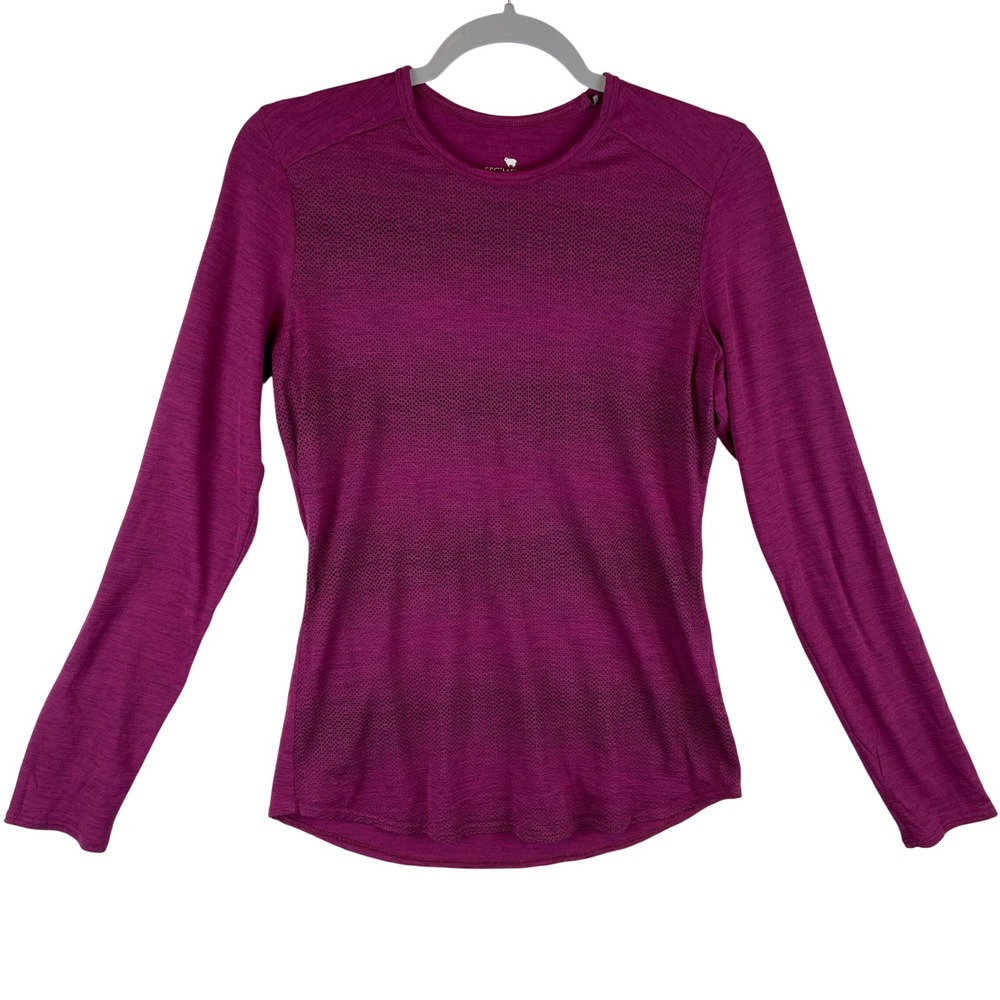 Segments Womens Long Sleeve Merino Wool Top Magenta Purple Base Layer Small